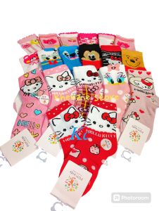 8 PASANG KAOS KAKI ANAK CEWEK PAUD TK SD MOTIF HELLO KITTY BAHAN KATUN PREMIUM  FASHION