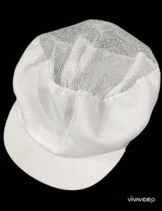 หมวกแม่ครัวสีขาว มีตาข่ายบน ใช้ในงานอุตสาหกรรมอาหาร