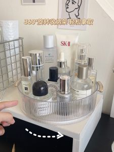 Acrylic Cosmetic Storage Box Drawer Desktop Perfume Organizer Makeup Lipstick Rotating Vanity Desk Rack Single Layer Plastic