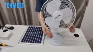 Ciwolf Mall  พัดลมโซล่าเซลล์ พัดลมSolar100W ขนาด14นิ้วพัดลมพกพา แบตเตอรี่ในตัว พัดลมตั้งพื้น ใช้งานกับไฟฟ้าได้