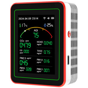 Tuya WiFi 15 in 1 Home Air Quality Monitor TFT Display CO CO2 HCHO TVOC AQI PM0.3 PM2.5 PM10 Carbon Dioxide Detector
