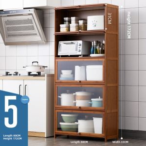 HUIJINGYUN | Kitchen Multipurpose Cabinet for Utensils and Microwave Floorstanding Multi-level
