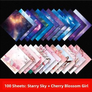 Colorful Starry Sky Paper Handmade Square Paper for Children Kindergarten Primary School Origami Crafts Color Card Stock
