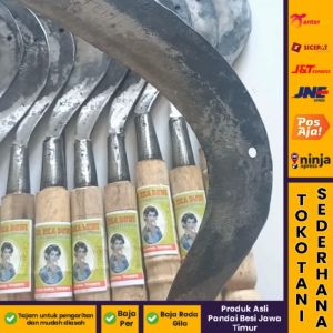 Arit Mini Gagang Kayu Kuat Multifungsi Tani Potong Rumput Tanaman