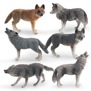 Animal World Roaring Wolf Little Grey Wolf Arctic Wolf Childrens Cognitive Model Static Decorative Toys home accessories