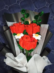 ช่อดอกกุหลาบลวดกำมะหยี่ วาเลนไทน์ ดอกกุหลาบ เซอไพรส์