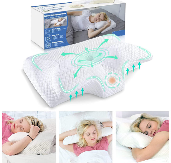 Mysnug Cervical Memory Foam Pillow, Contour Pillows for Neck and