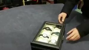 12 Grid Watchbox Watch Storage Organizer Case PVC Leather Jewelry Display Watch Box Storage Box