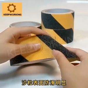 KEEPWORKING Waterproof Anti Slip Tape Grip Tape for Stairs Non Slip Tape (Black Gray Yellow/Black)