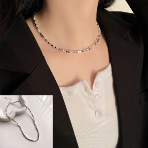 Small Geometric Beads Necklace Female Simple All Matching Accessories High-end Design Sense Niche Collarbone Chain Choker Collar Fashion Trendy Necklace for women