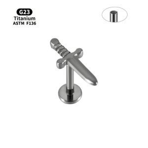 1PC Internal Threaded Gem Pumpkin Cross Sword Skull Bat Labret Lip Stud Titanium Alloy Cartilage Helix Tragus Earring Piercing