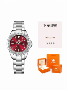 OLEVS | Elegant Cherry Red Womens Watch