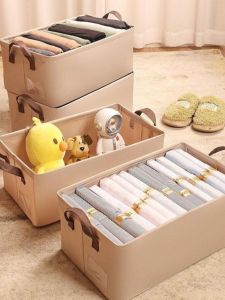 Thickened Storage Box Home Clothes Sorting Box Sweater Pants Closet Storage Box Wardrobe Organizer Box Pure Color Japanese Style