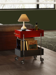 ตู้เก็บของแบบเคลื่อนที่หลายชั้น ดีไซน์สร้างสรรค์ สำหรับห้องนั่งเล่น ชั้นวางของโซฟา ชั้นวางของข้างเก้าอี้ ขนาดเล็ก สำหรับใช้ในบ้าน