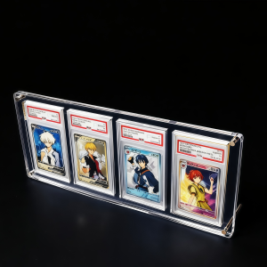 Takara Tomy | 4-Slot Acrylic Rating Trading Card Stand 35PT Thick Ultimate Display for Graded PokemonYu-Gi-Oh Crystal Clear Showcase Gift