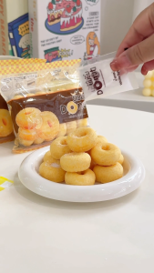 [50ห่อ] ยกลัง โดนัทยิ้มยิ้ม ขนมโดนัทนมสด โดนัทจิ๋วนมสด ขนมวัยเด็ก Original Sugar Donut HALAL