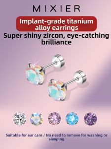 MIXIER | Earring Nurturing Ear Piercing Bright Zirconian No-Removal Flat Base Ear Cuff