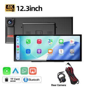 Grandnavi | 12.3 inch Dash Cam 4K 1080P Car DVR Wireless Carplay Android Auto GPS Navigation Dashboard Video Recorder IPS Touch Screen