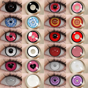 Bio-essence 1 Pair Hallowee Contact Lenses for Eyes Cosplay Lenses Anime Lenses Anime Accessories  Lenses Black Lenses Pink Lens
