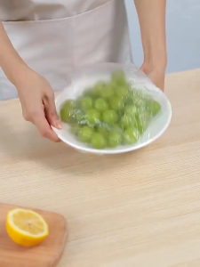 Elastic Food Cover 100Pcs Disposable Plastic Wrap Bowl Lid Penutup Makanan for Kitchen Fridge Leftover 保鲜膜套