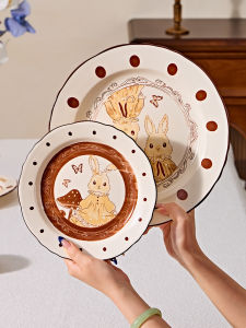 Vintage High Beauty Underglaze Colored Ceramic Plate