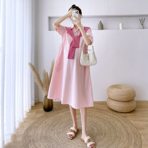 Fashion Personality Shawl Collar Loose Maternity Maxi Dress