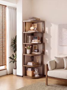 ZHUSHANXIA | Vintage Style Wooden Multi-functional Corner Shelf
