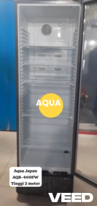 AQUA  SHOWCASE 396 L AQB -460FW  DISPLAY COOLER WITH LOCK 396 L  AQB460FW GARANSI RESMI BY TMJ