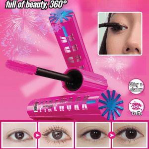 24H Long-Lasting Curl[Celebrity Style] Fireworks Waterproof Mascara/烟花防水睫毛膏/Thick No Sumdge Sweatproof 4D Mascara