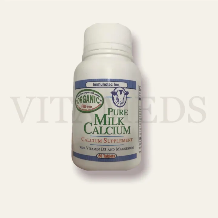 Immunotec Organic Pure Milk Calcium supplement with Vitamin D3 Magnesium 60s
