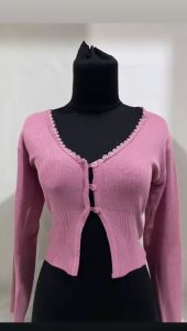 JESSY Crop Cardy - Rajut Wanita - Rajut Brukat - Kardigan Crop