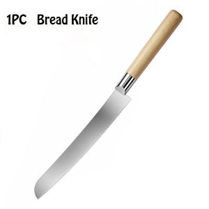 Upgraded 7-inch Bread Knife –Professional Stainless Steel Ultra Sharp Bread Knife with Wooden Handle for Bread Cake & Cheese