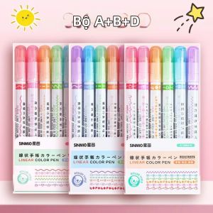 Bút Đánh Dấu Hình Hoa Dễ Thương Đầu Lăn Nét Cong Bộ 6/12/18/24 Cây Dùng Cho Trường Học Văn Phòng Quà Tặng