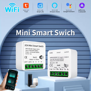 100-240V Wifi Switch Module Tuya Smart Life 1/2 Gang Light Switch Remote Automatic Relay Breaker for Alexa Google Yandex 16A