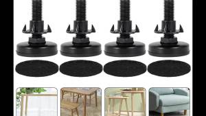 Bộ 4 Chân Ghế Điều Chỉnh Độ Cao Chịu Lực Cao Dùng Cho Bàn Ghế Và Sofa Chất Liệu Sắt Kim Loại