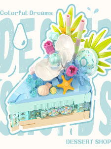 Creative Birthday Cake Building Blocks DIY Simulation Dessert Educational Assembly Toy Ornament Handmade Gift Romantic Style ABS Material