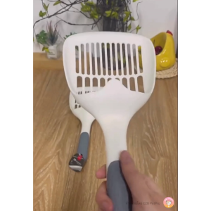 อุปกรณ์ทำความสะอาดแมว เป็นที่ตักทรายแมวที่มีความสะอาดแมว สีขาวสุดคลีน รูปลักษณ์แมวที่ทำความสะอาดให้ดี E003