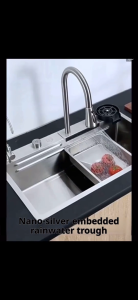 Kitchen Sink 3.0MM Thickness SUS 304 Stainless Steel Sink with Waterfall Pullout Faucet High Quality Sink Home Sink