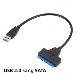 Cáp SATA Sang USB 3.0/2.0/Type-C Bộ Chuyển Đổi Ổ Cứng Cho Ổ Cứng 2.5 HDD/SSD - Bộ Chuyển Đổi USB SATA III Để Truyền Dữ Liệu Cho Máy Tính Xách Tay