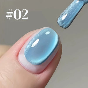 1pcs WS 2025 New Spring/Summer Bestsell Blue Nails Green Blue Nail Supplies Fantastic Ocean Bubble Cat Eye Gel Nail Polish