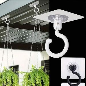 4 Rotatable Ceiling Sticky Hooks Easy Installation No Drilling Modern Ceiling Decor for Hanging Plants Lanterns Wind Chimes
