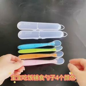 Baby spoon Baby silicone soft head soup spoon Complementary food spoon feeding tableware