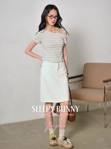Embroidered Denim A-line Skirt