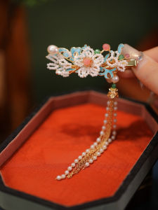 Blue Flame Hairpin Womens Side Bun Floral Earlobe Clip Original Design Hair Accessories Fresh out New Fashion Jewelry