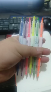 5PCS/Set Double-headed Highlighter Set HIghlighter Pen Fluorescent Marker Student School Supplies