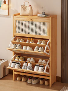 Ultra-Thin Flip-Flop Shoe Rack Home Entrance Dustproof Breathable Space Saving Shoe Storage Organizer Door Cabinet