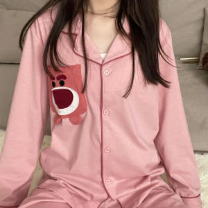 Bộ Đồ Ngủ Cotton Dài Tay Rộng Rãi Dễ Thương Dễ Mặc Cho Bé Gái Bộ Đồ Mặc Nhà Thoải Mái Mùa Thu Bộ Đồ Ngủ Hoạt Hình