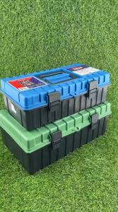 MYDIYHOMEDEPOT - Aman Heavy Duty PVC Tool Box 14" Small TBP-3721 or 16" Big Size Model TBP-4024 With Inner Tray Premium Grade Multipurpose Organizer Plastic Storage Box Tool Box (Color Randomly Pick)