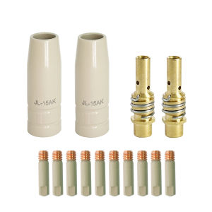 14Pcs/Set 15AK New Coating Protection Nozzle 0.8/1.0/1.2MM Non-stick Welding Slag European Airless Gas Protection G*un Machine Protective Sleeve
