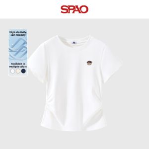 spao | Bear Decorated Regular Shoulder Short Sleeve Womens Summer T-Shirt